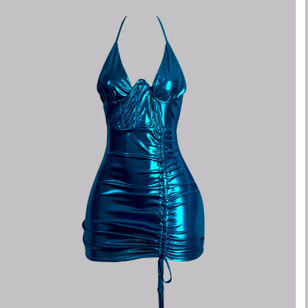 AQURA - Blue Metallic Dress